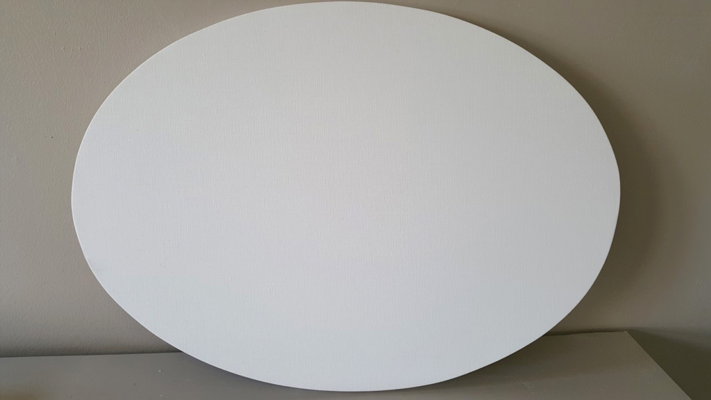 oval shaped stretched artists canvas